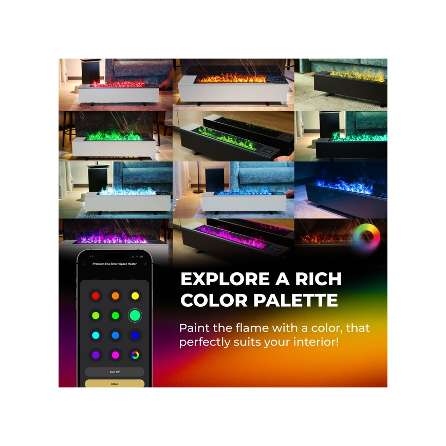 AENO - Inteligentný elektrický priamotop/konvektor 1000/2000W biela