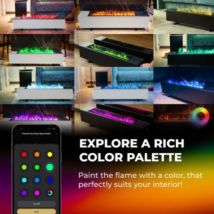 AENO - Inteligentný elektrický priamy ohrievač/konvektor 1000/2000W čierny