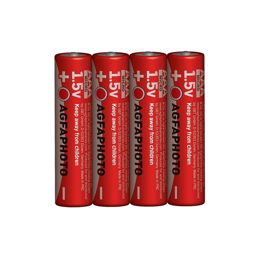 4 ks Zinková batéria AAA 1,5V