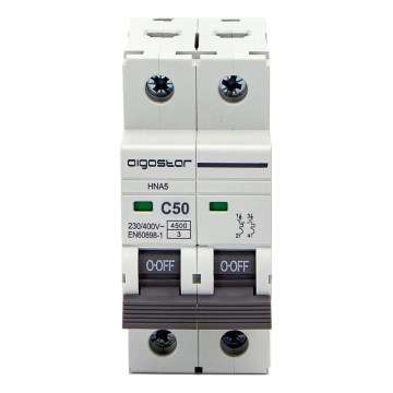 Aigostar - 2-fázový istič 2P-50A-C 230-400V