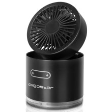 Aigostar - Bezdrôtový mini stolný ventilátor s hmlovým efektom 10W/5V čierna