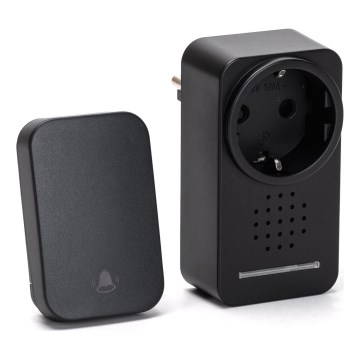 Aigostar - Bezdrôtový zvonček do zásuvky 1Z 230V IPX4 čierna