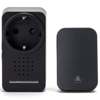 Aigostar - Bezdrôtový zvonček do zásuvky 1Z 230V IPX4 čierna
