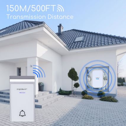 Aigostar - Bezdrôtový zvonček do zásuvky 230V/12V IP44 biela