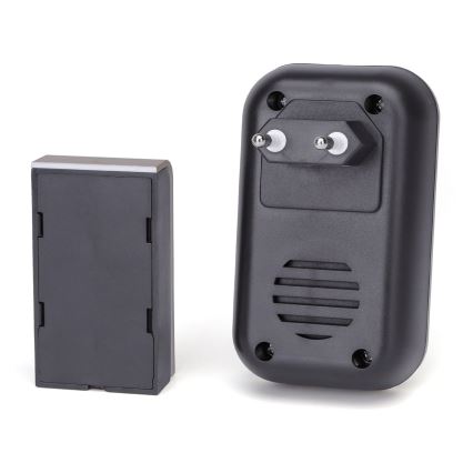 Aigostar - Bezdrôtový zvonček do zásuvky 230V/12V IP44 čierna