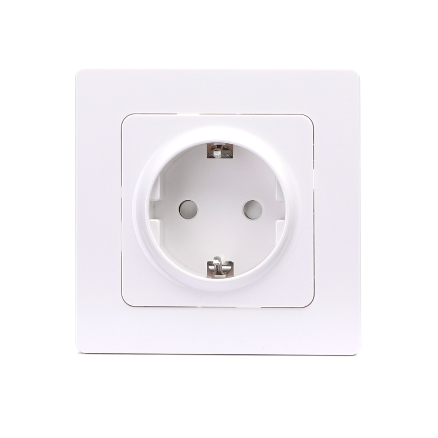 Aigostar - Domáca zásuvka s rámikom SCHUKO 250V biela