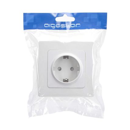 Aigostar - Domáca zásuvka s rámikom SCHUKO 250V biela