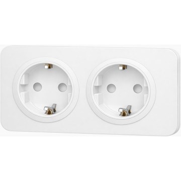 Aigostar - Domová zásuvka s rámikom 2Z SCHUKO 250V/16A biela