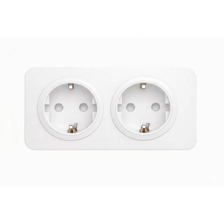 Aigostar - Domová zásuvka s rámikom 2Z SCHUKO 250V/16A biela