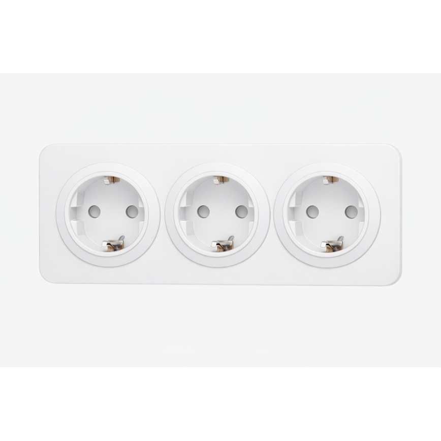 Aigostar - domová zásuvka s rámikom 3x SCHUKO 250V/16A biela