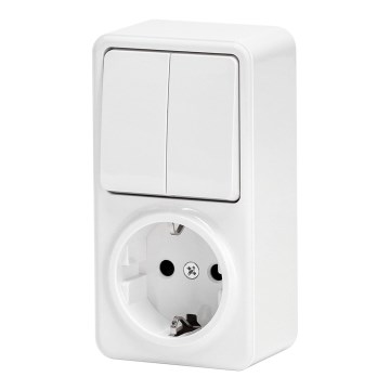 Aigostar - Domový vypínač 2P so zásuvkou 1x10A/250V SCHUKO