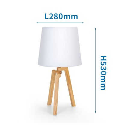 Aigostar - Drevená stolná lampa 1xE27/60W/230V borovica