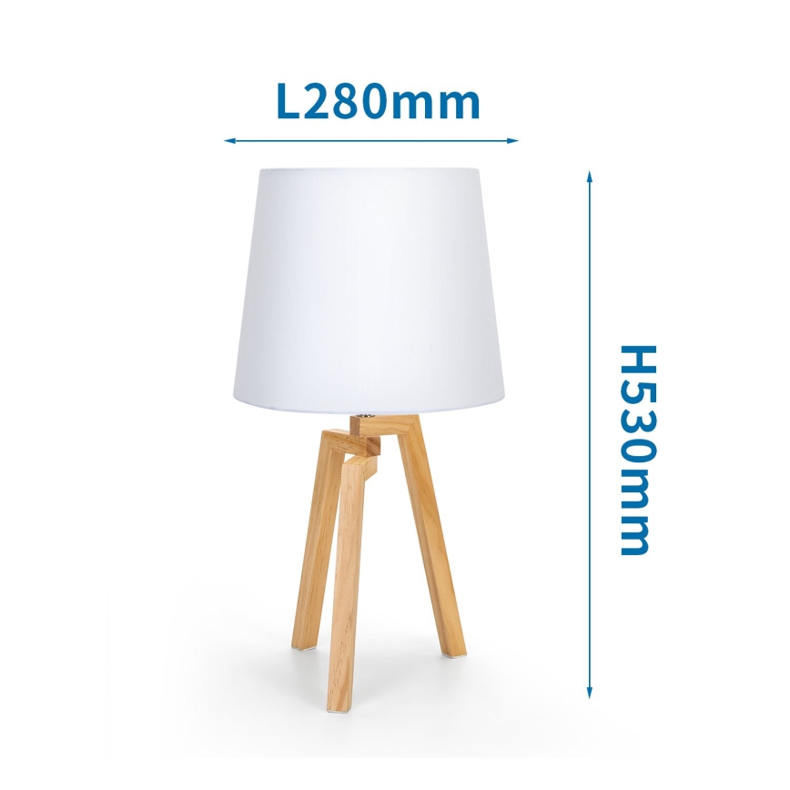 Aigostar - Drevená stolná lampa 1xE27/60W/230V borovica