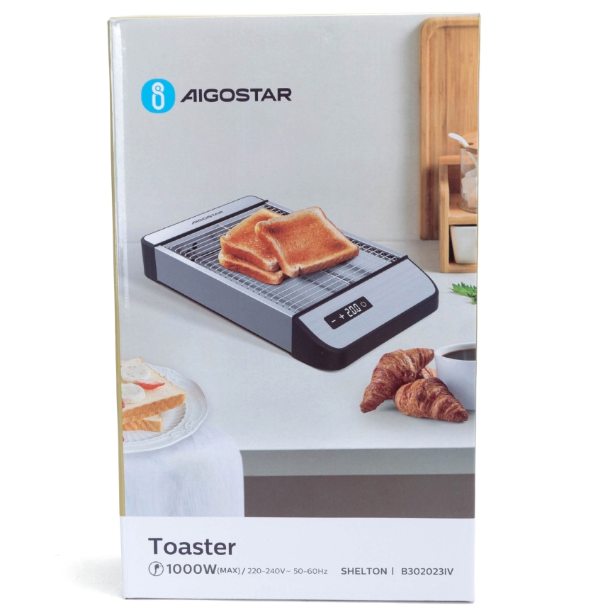 Aigostar - Hriankovač 840-1000W/230V matný chróm