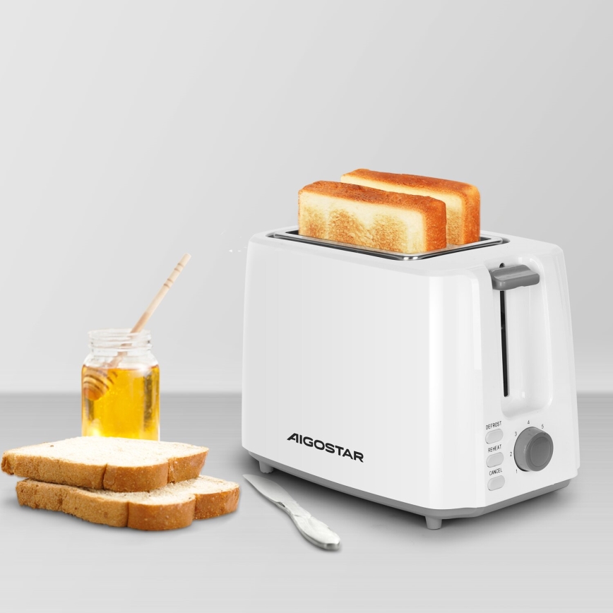 Aigostar - Hriankovač s dvomi otvormi 750W/230V biela