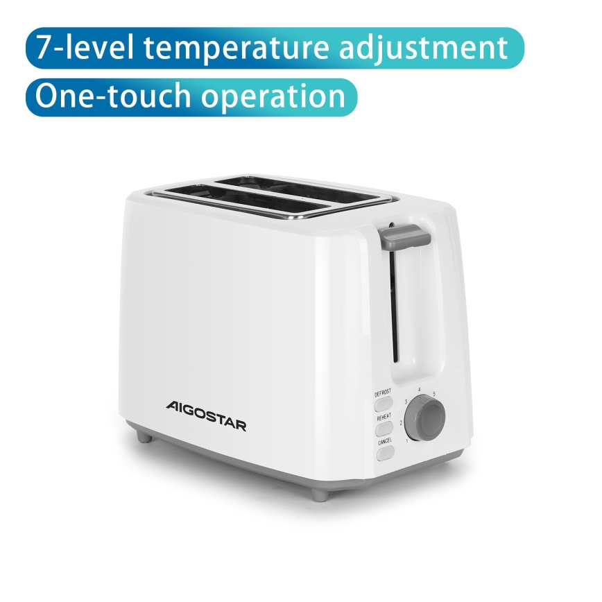 Aigostar - Hriankovač s dvomi otvormi 750W/230V biela