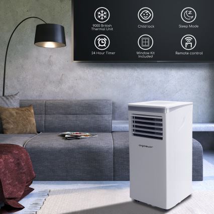 Aigostar - Inteligentná mobilná klimatizácia 3v1 1003W/230V 9000 BTU Wi-Fi biela + diaľkové ovládanie
