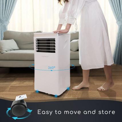 Aigostar - Inteligentná mobilná klimatizácia 3v1 1003W/230V 9000 BTU Wi-Fi biela + diaľkové ovládanie
