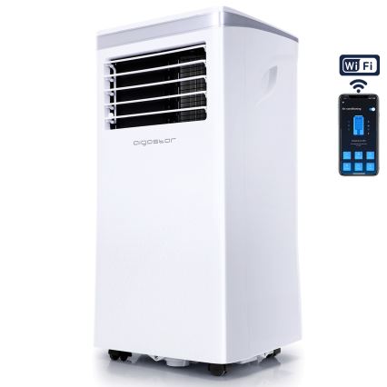 Aigostar - Inteligentná mobilná klimatizácia 3v1 1003W/230V 9000 BTU Wi-Fi biela + diaľkové ovládanie