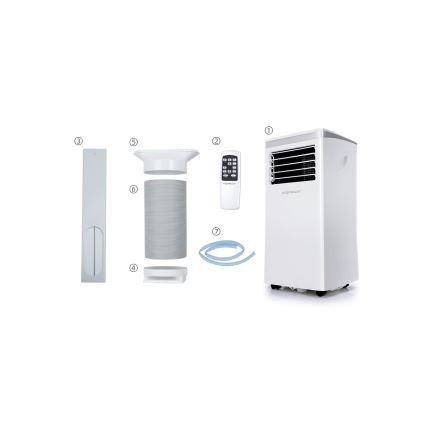 Aigostar - Inteligentná mobilná klimatizácia 3v1 1003W/230V 9000 BTU Wi-Fi biela + diaľkové ovládanie