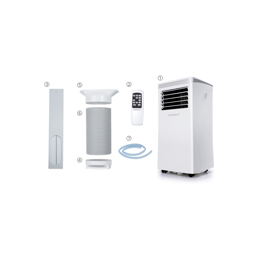 Aigostar - Inteligentná mobilná klimatizácia 3v1 1003W/230V 9000 BTU Wi-Fi biela + diaľkové ovládanie