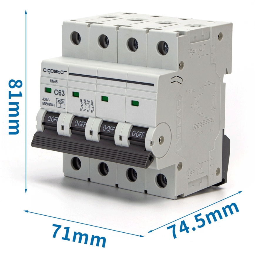 Aigostar - Istič 4-pólový 4P-63A-C 400V