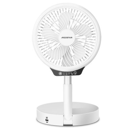 Aigostar - LED bezdrôtový skladací ventilátor s USB portom 6,5 W/5 V 8000 mAh