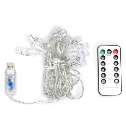 Aigostar - LED dekoračný reťazec 10xLED/5W/USB 5 m teplá biela