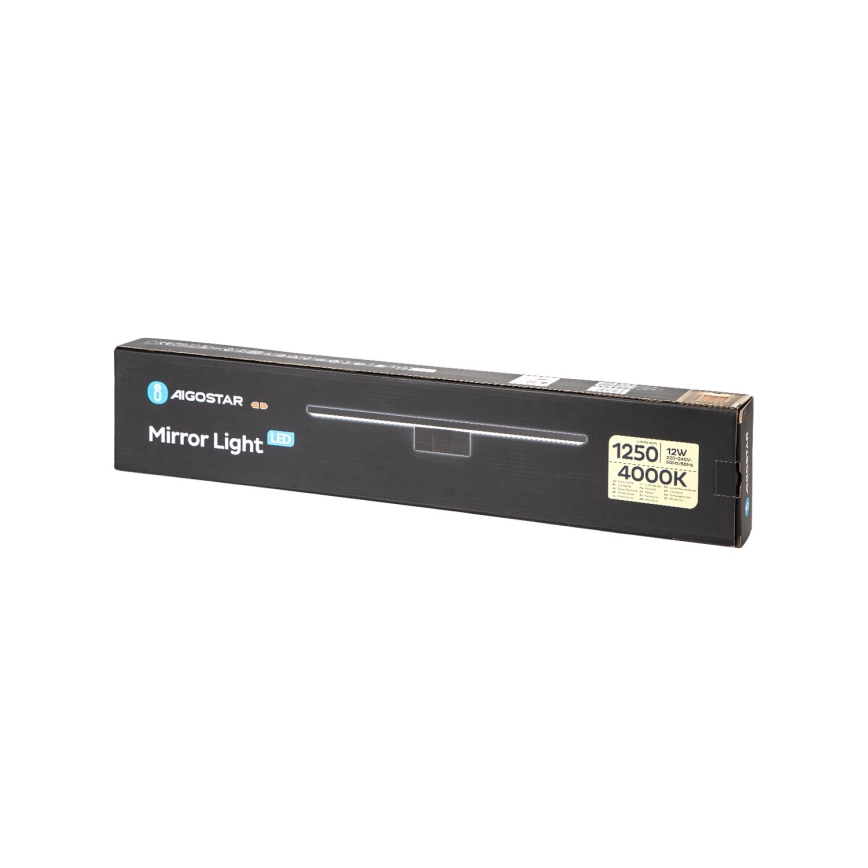 Aigostar - LED Kúpeľňové osvetlenie zrkadla LED/12W/230V 4000K 60 cm IP44 čierna