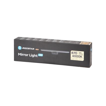 Aigostar - LED Kúpeľňové osvetlenie zrkadla LED/8W/230V 4000K 40 cm IP44 čierna