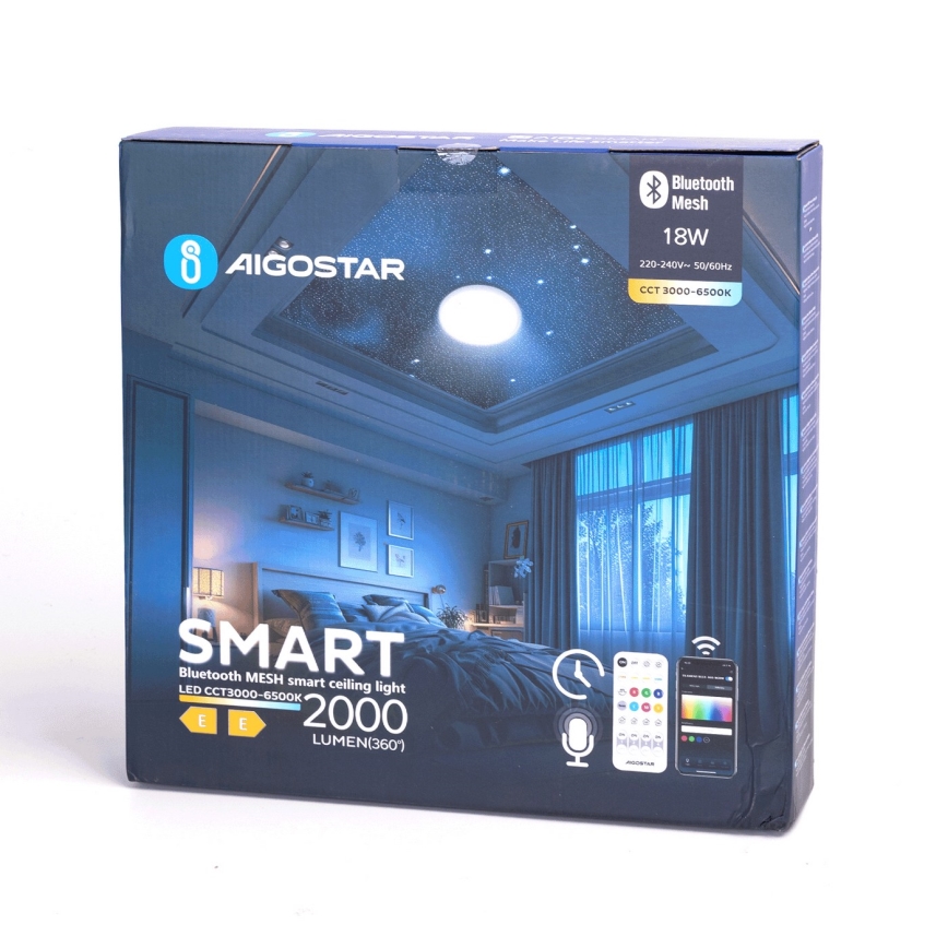 Aigostar - LED Stmievateľné kúpeľňové stropné svietidlo MESH Smart LED/18W/230V 3000-65000K IP44 + diaľkové ovládanie