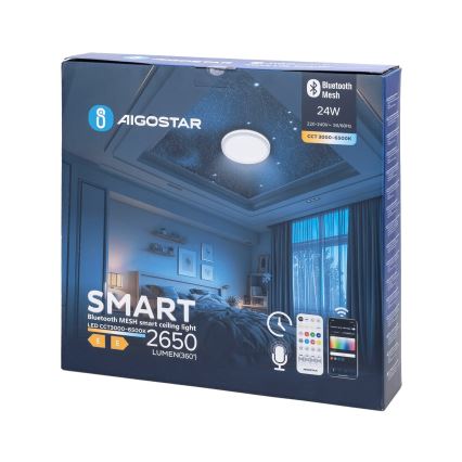 Aigostar - LED Stmievateľné kúpeľňové stropné svietidlo MESH Smart LED/24W/230V 3000-6500K IP44 + diaľkové ovládanie