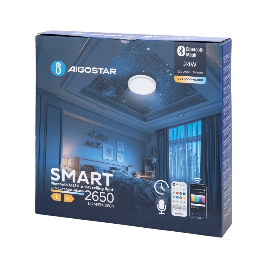 Aigostar - LED Stmievateľné kúpeľňové stropné svietidlo MESH Smart LED/24W/230V 3000-6500K IP44 + diaľkové ovládanie