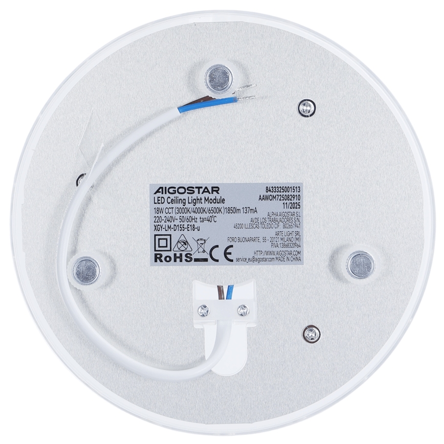 Aigostar - LED magnetický modul LED/18W/230V 3000/4000/6500K