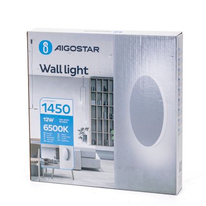 Aigostar - LED nástenné svietidlo LED/12W/230V 6500K 25 cm biela