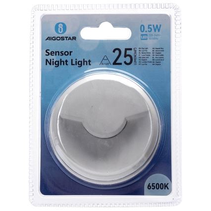 Aigostar - LED Nočné svetlo so senzorom súmraku LED/0,5W/230V 6500K