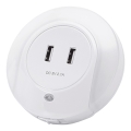 Aigostar - LED nočné svietidlo so súmrakovým senzorom do zásuvky s USB LED/0,4W/230V