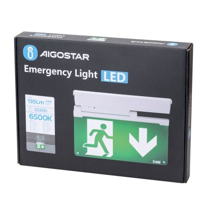 Aigostar - LED Núdzové svietidlo EMERGENCY EXIT LED/3,6W/230V 6500K 500mAh