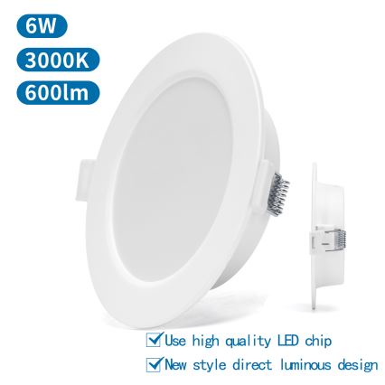 Aigostar - LED Podhľadové svietidlo LED/6W/230V 3000K pr. 11,8 cm biela