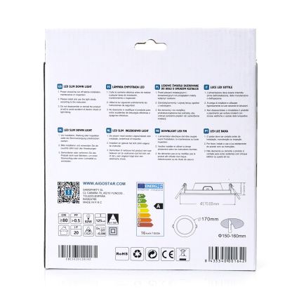 Aigostar - LED podhľadové svietidlo ULTRATHIN LED/16W/230V 4000K biela