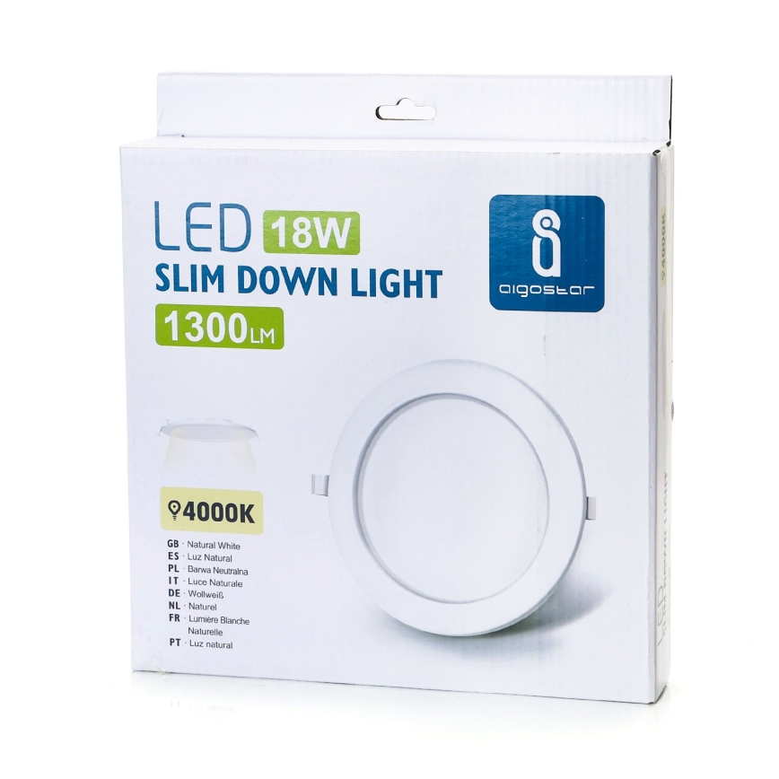 Aigostar - LED Podhľadové svietidlo ULTRATHIN LED/18W/230V 4000K biela