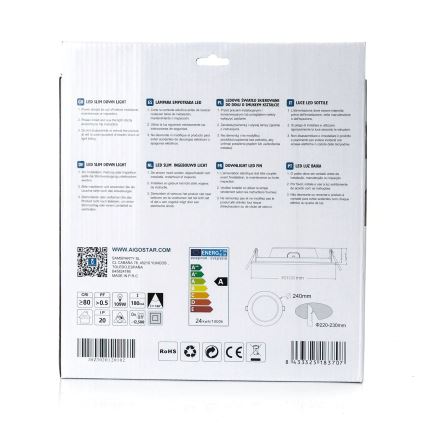 Aigostar - LED Podhľadové svietidlo ULTRATHIN LED/24W/230V 4000K biela