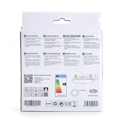 Aigostar - LED Podhľadové svietidlo ULTRATHIN LED/6W/230V 3000K biela