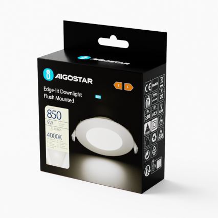 Aigostar - LED Podhľadové svietidlo ULTRATHIN LED/9W/230V 4000K biela