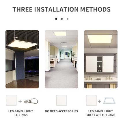 Aigostar - LED Podhľadový panel LED/40W/230V 3000K/4000K/6500K 60x60cm biela