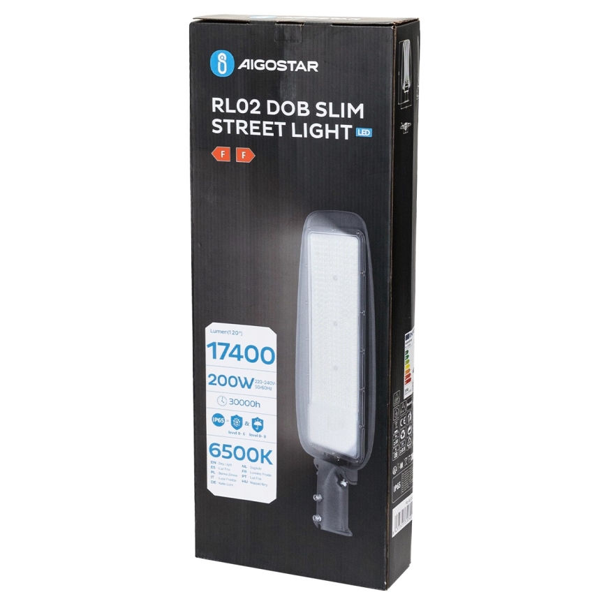 Aigostar - LED pouličné svietidlo SLIM LED/200W/230V 6500K IP65