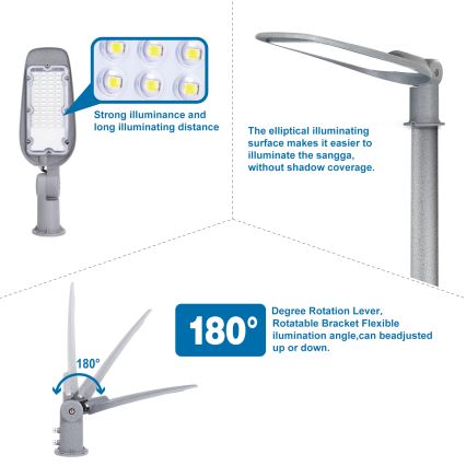 Aigostar - LED pouličné svietidlo SLIM LED/200W/230V 6500K IP65