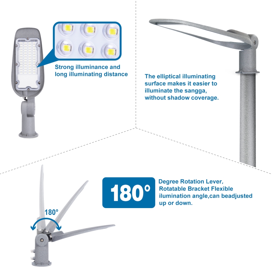 Aigostar - LED pouličné svietidlo SLIM LED/200W/230V 6500K IP65