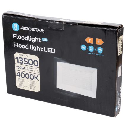 Aigostar - LED reflektor LED/150W/230V 4000K IP65 čierna