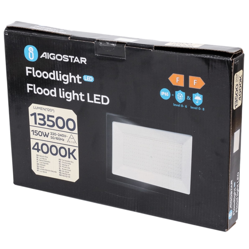Aigostar - LED reflektor LED/150W/230V 4000K IP65 čierna
